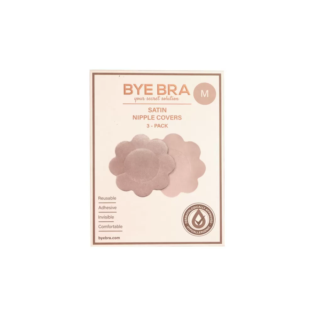 Bye Bra Silk Nipple Covers M Nude - 3 par
