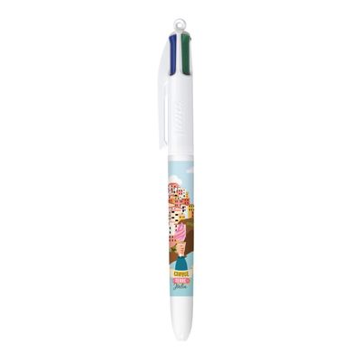 BIC 4 Couleurs Décors tournants - Stylo à bille 4 couleurs - 1 mm - différents modèles disponibles