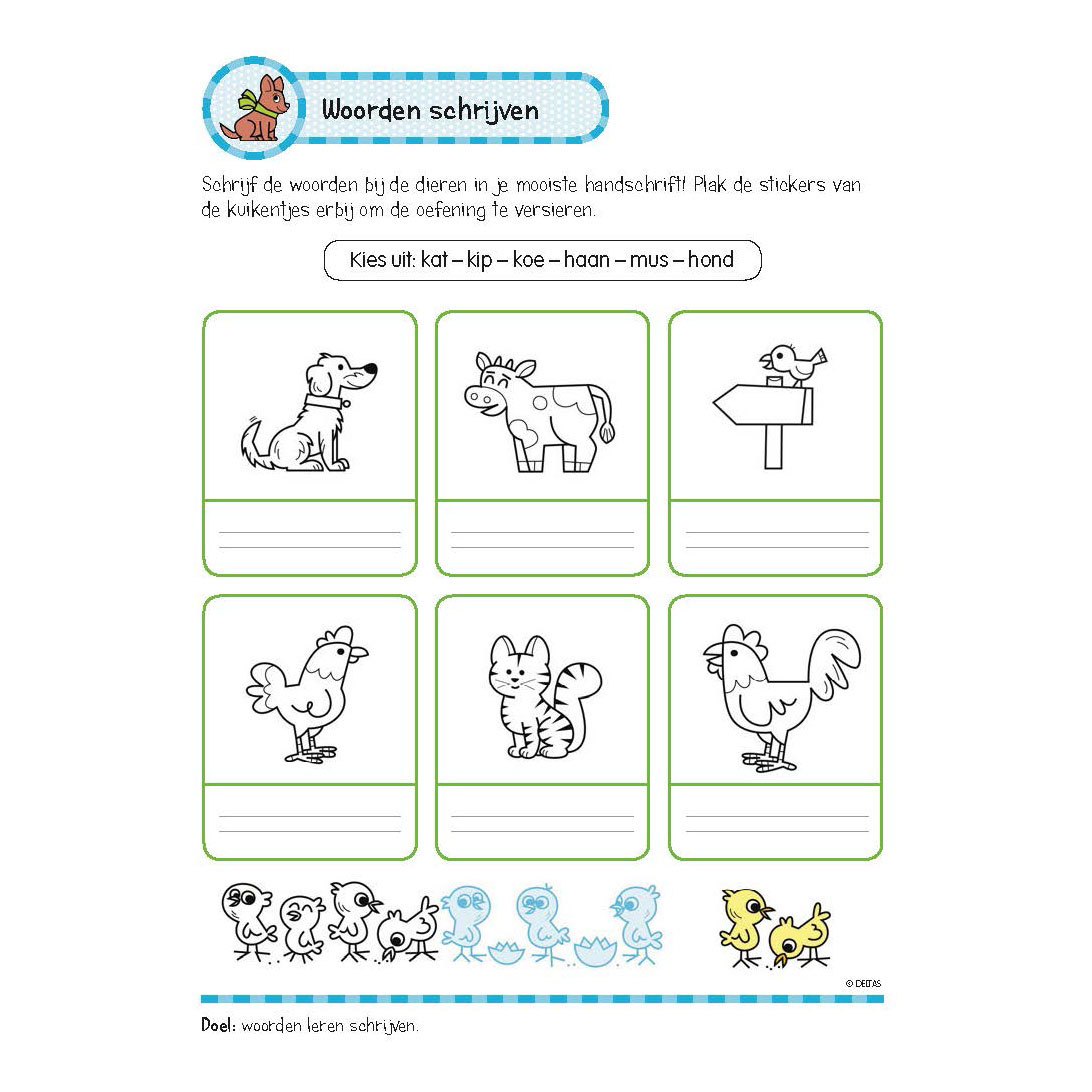 Oefenboek met Stickers - Leuke Schrijfoefeningen (6-7 jaar)