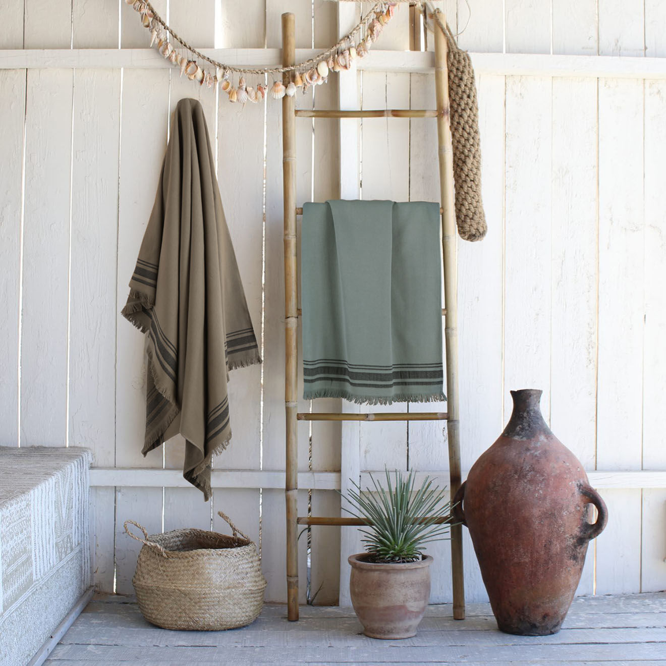 Febronie Fouta éponge Faro vert - 180x200 cm