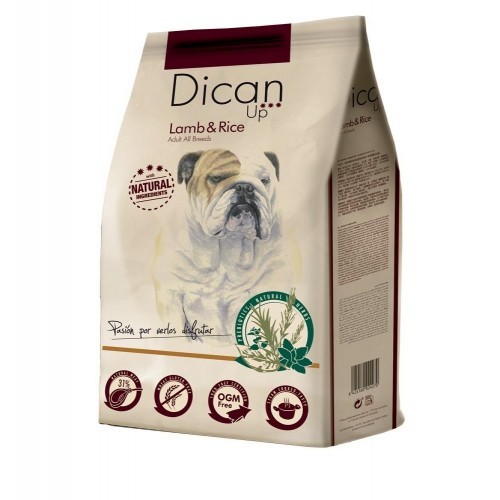Ração Dibaq Dican Up para cães adultos, sabor cordeiro.