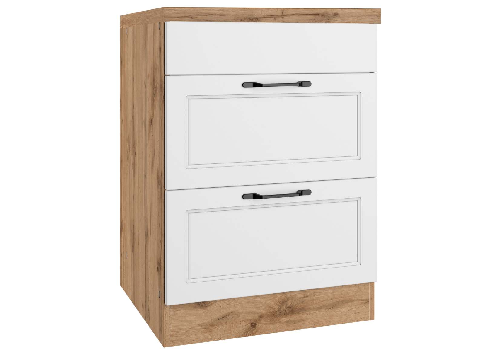 Kochfeldschrank MERAN - weiß - Wotaneiche - 60 cm