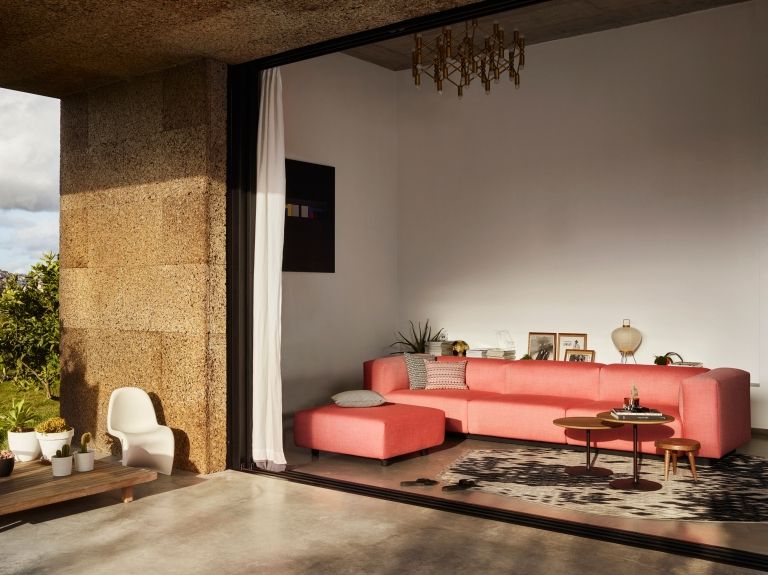 Vitra Soft Modular bank met chaise longue volo brick