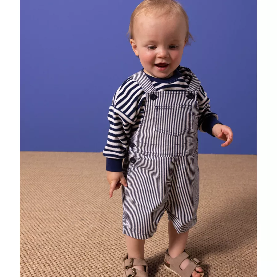 Petit Bateau Kurz-Latzhose Blau Medieval