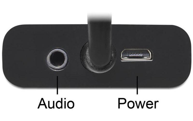 Adapterkabel DP - VGA SchwarzDelock Adapter DisplayPort 1.1 Stecker > VGA Buchse + Audio + Power schwarz
