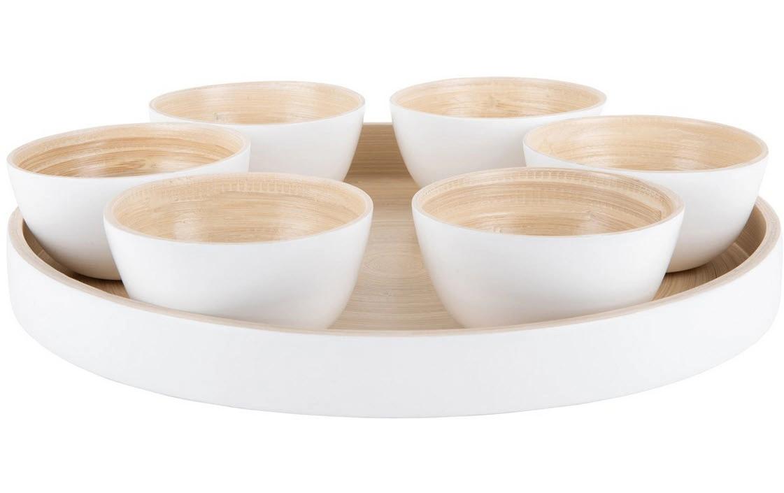 Snackschale Puro 32 cm, 7-teilig, WeissRundes Snack Set