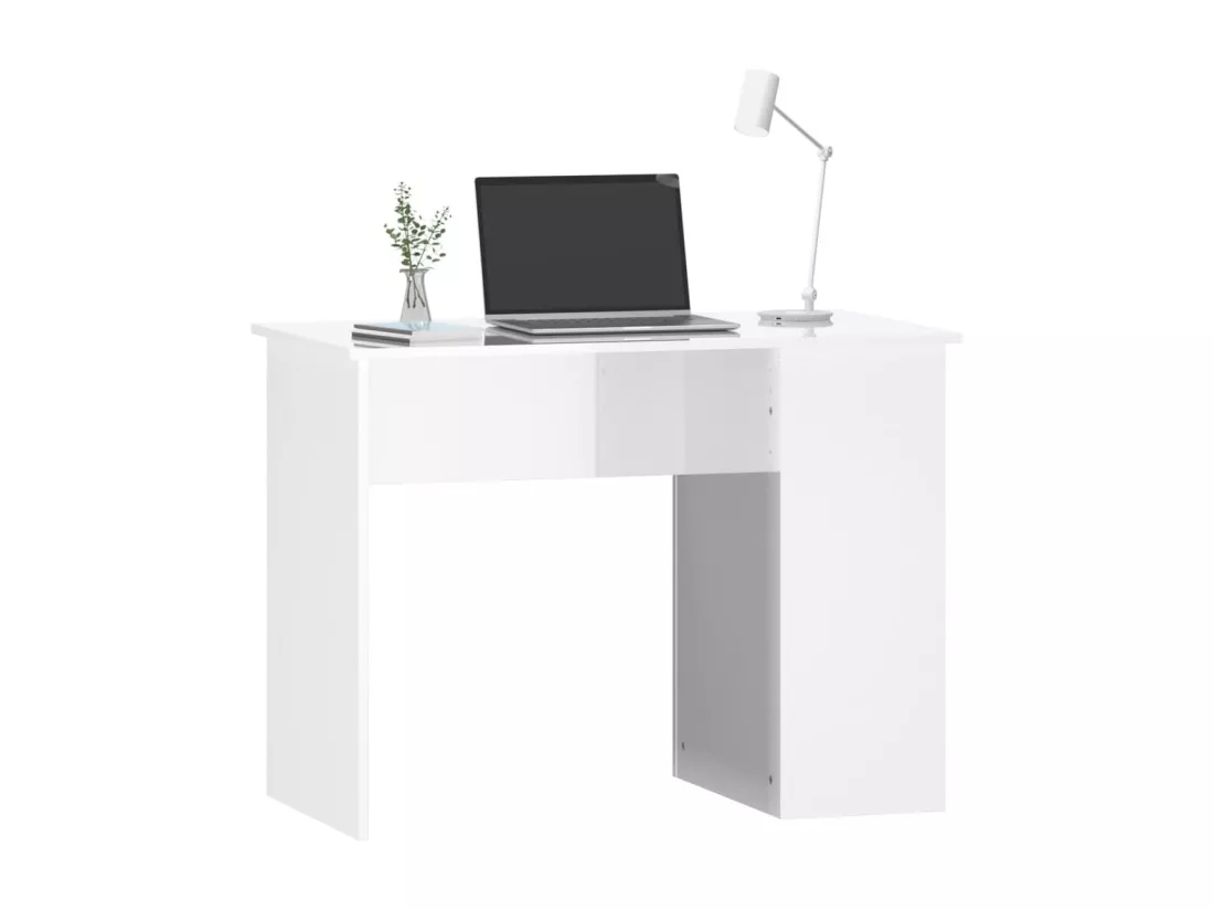 Bureau Blanc brillant 100x55x75 cm Bois d'ingénierie