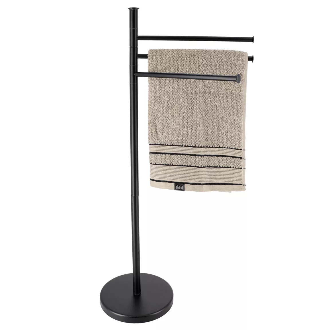 Porte serviette 3 niveaux en métal (H86 cm) Homy Noir