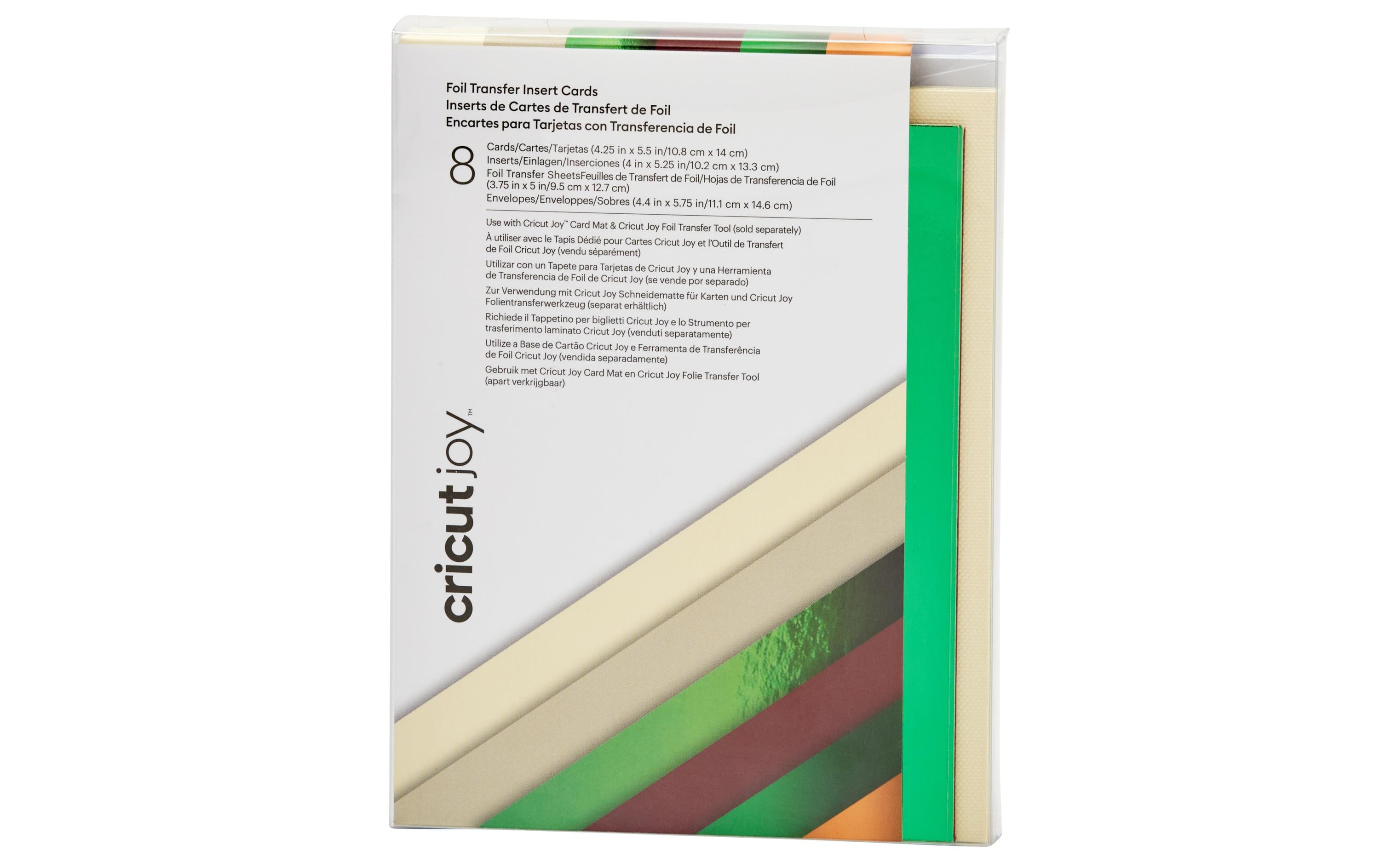 Blankokarte Joy 10.8 x 14 cm Transfer, Creme/Khaki, 8 StückKartenset mit Transferfolien