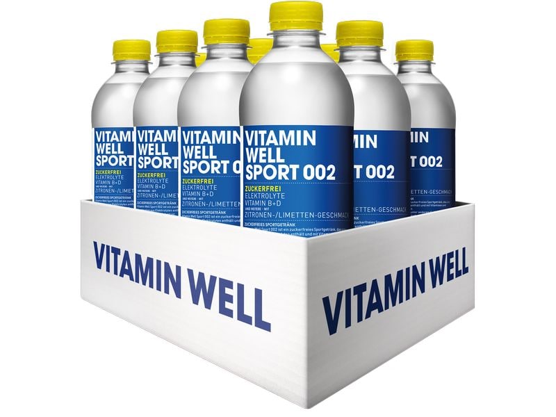 VITAMIN WELL Sportgetränk Sport 002 12 x 0.5 l, zuckerfrei Kalorienarmes Sportgetränk