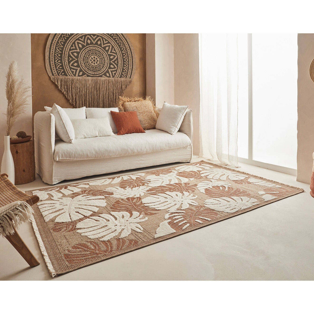 Nazar Rugs Tapis aspect jute TULUM 9062 intérieur & extérieur terra - 200x290 cm