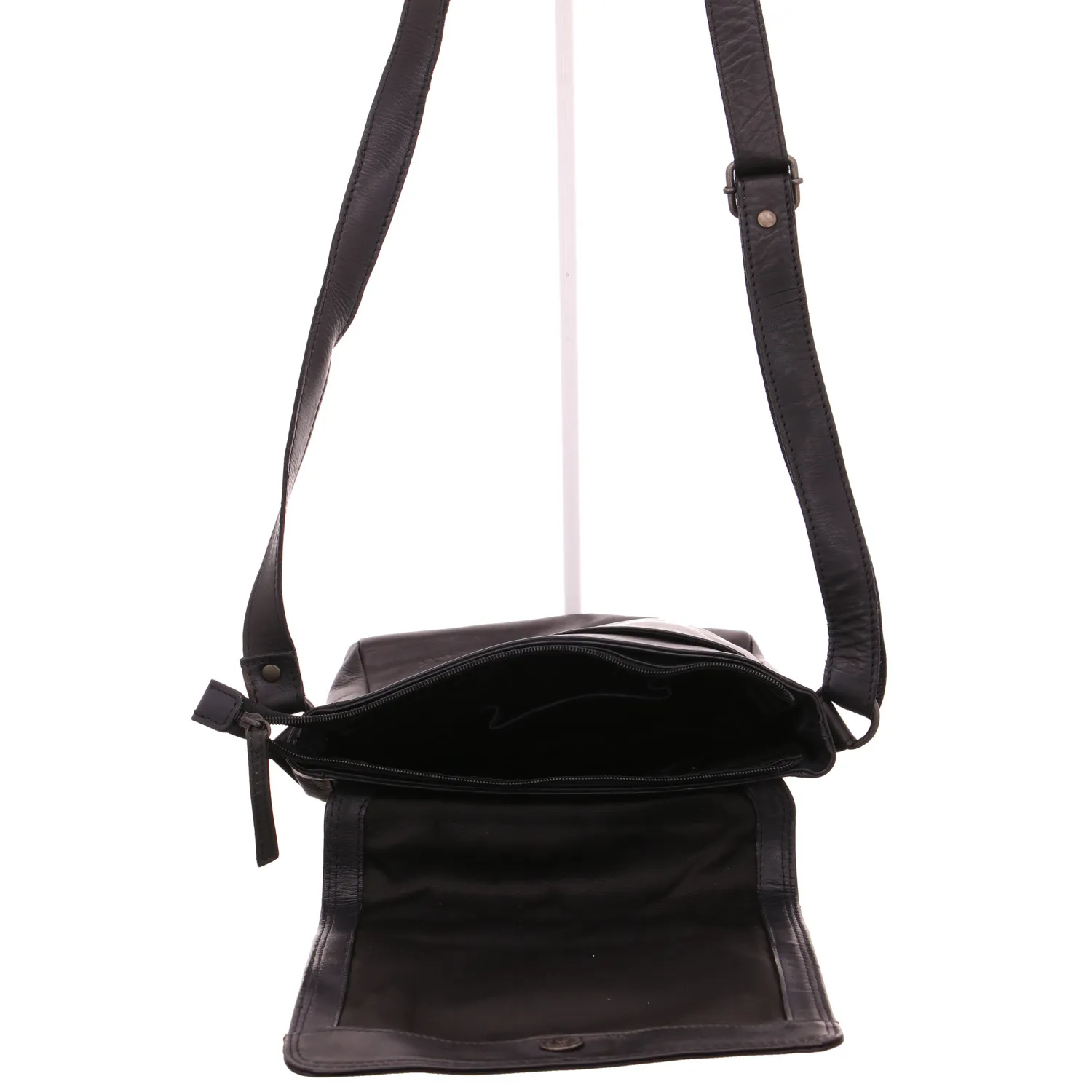 BEAR DESIGN Umhängetasche Schwarz Leder