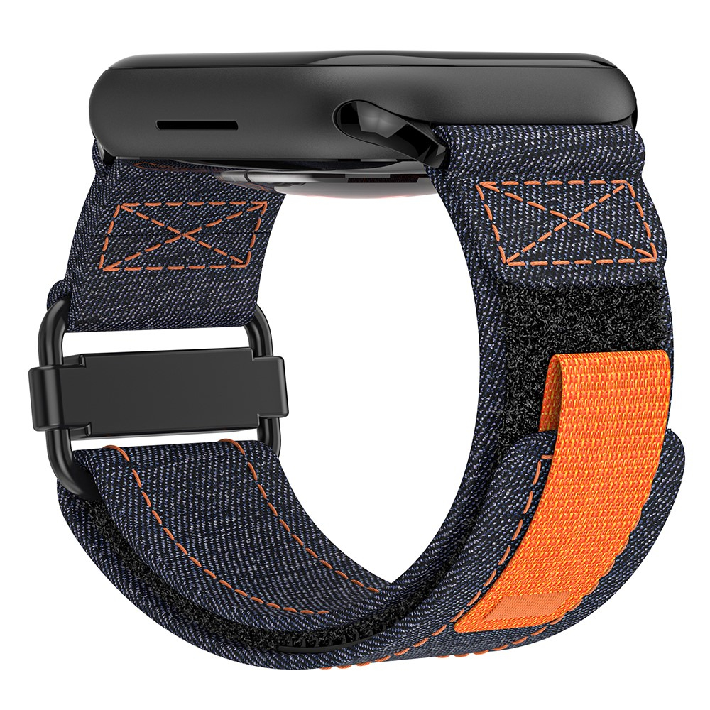 Apple Watch (49/46/45/44 mm) Nylon Armband mit Klettverschluss (Gelenkumfang: 135 - 220 mm) - Blau / Orange