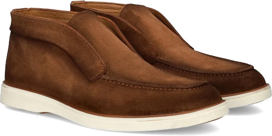 Nelson suede instappers cognac