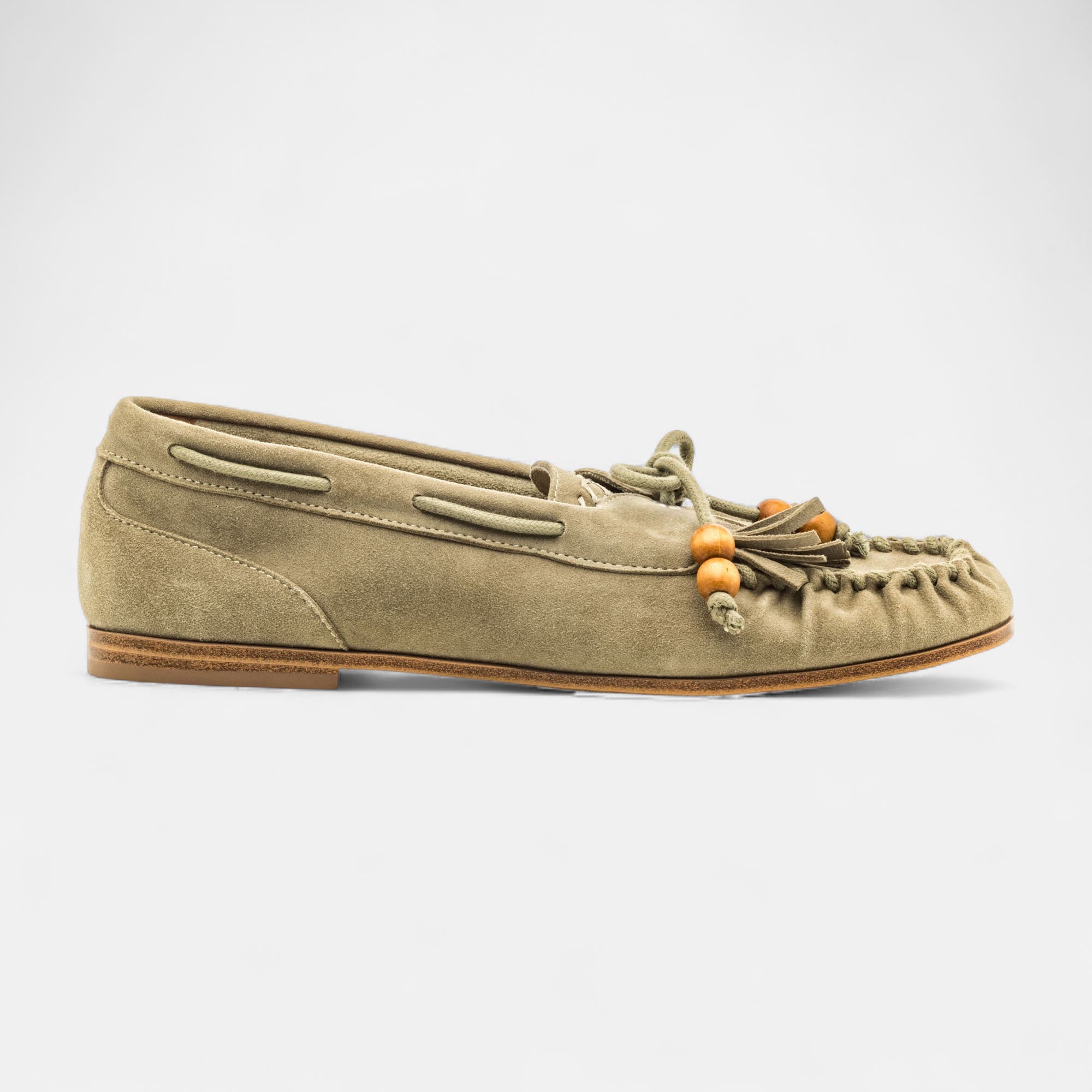 Mocassins Femme en cuir kaki