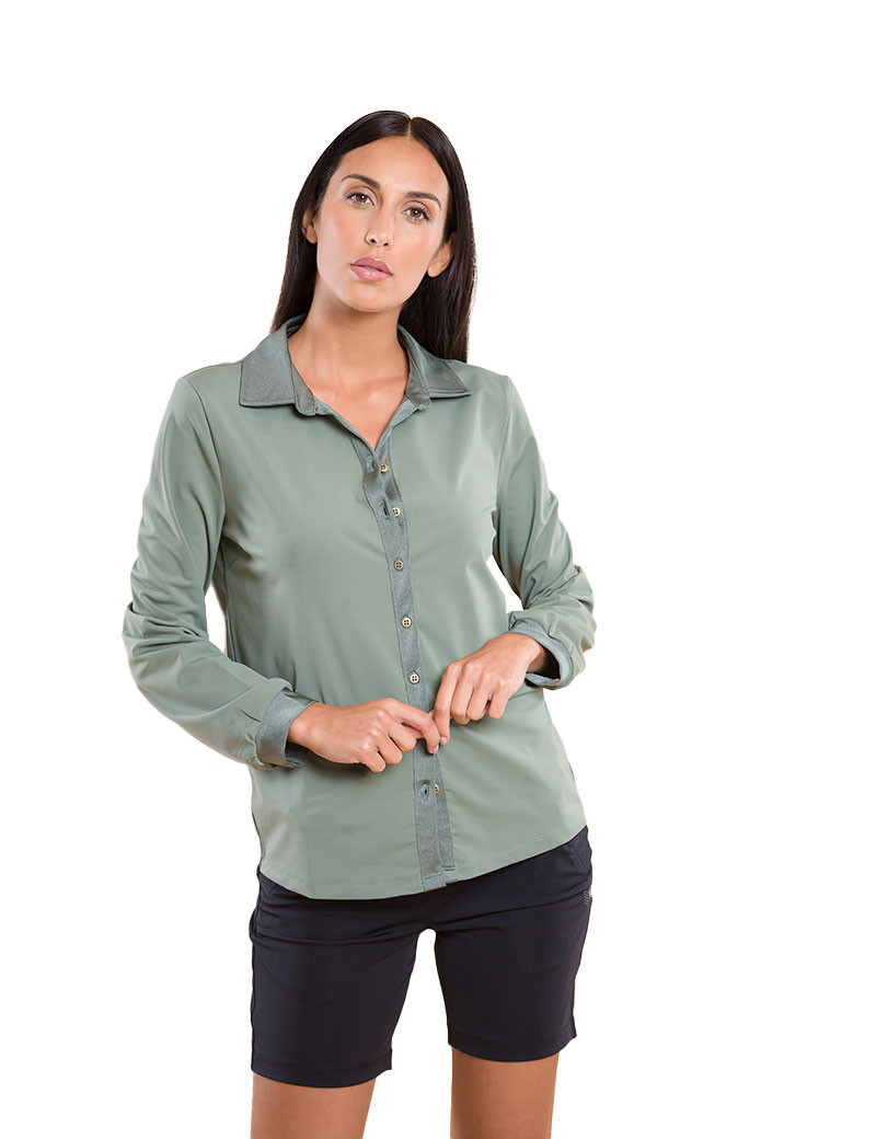HBT BASICS SOFT - ZELIE CHEMISE  KAKI SAUGE