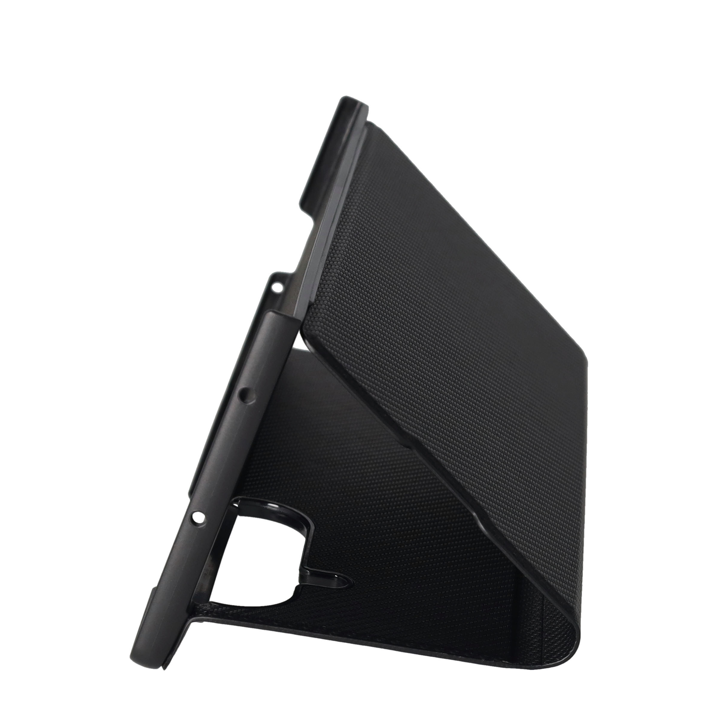 Samsung Galaxy Z Fold7 Leder Tasche Flip Cover Kevlar Look - Schwarz
