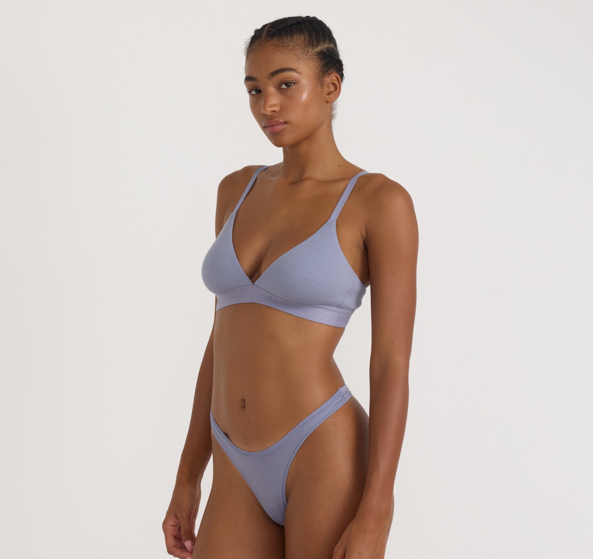 ORGANIC COTTON<br>Core Rib Triangle Bralette