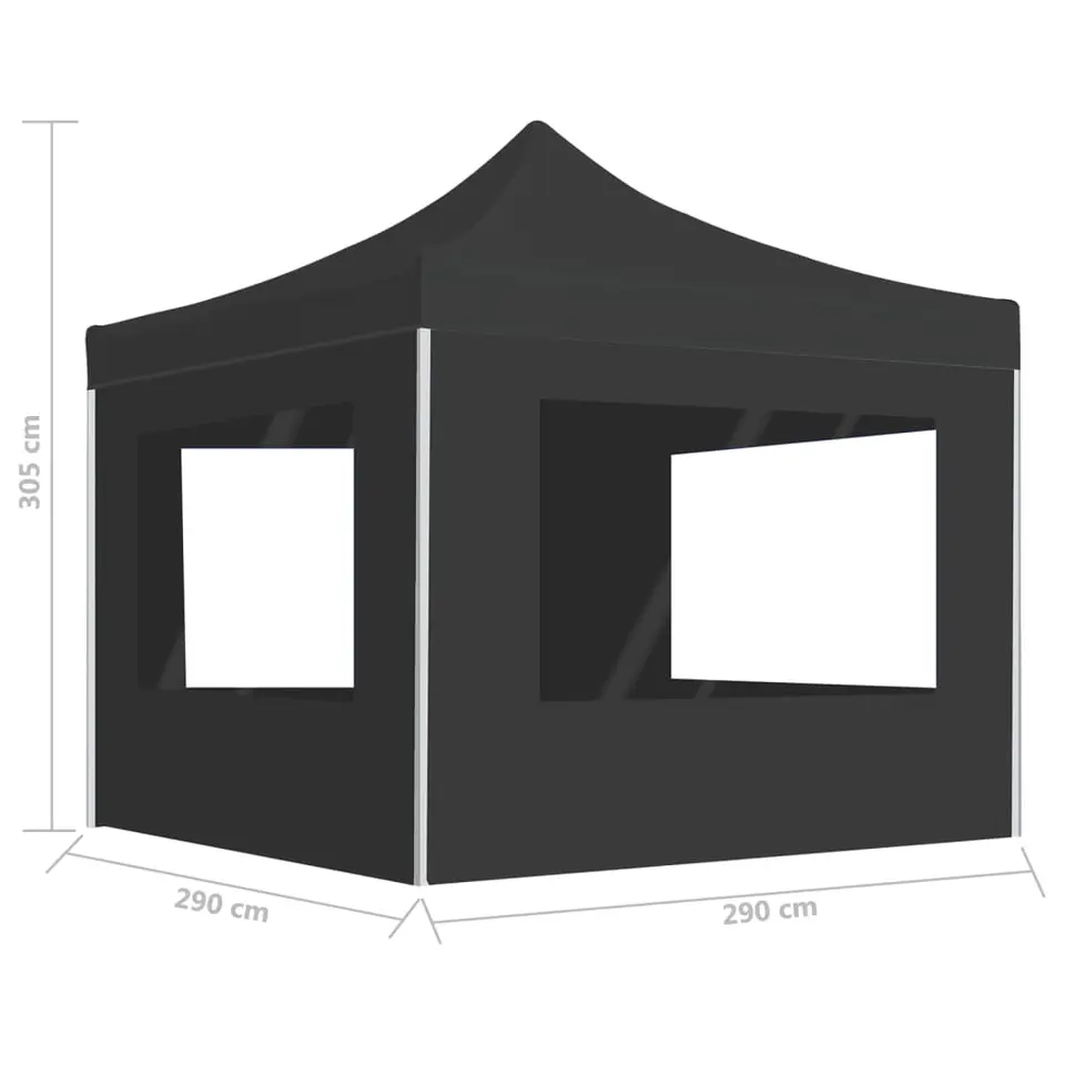 vidaXL - Partytent - Antraciet - Stof - 3 x 3 m