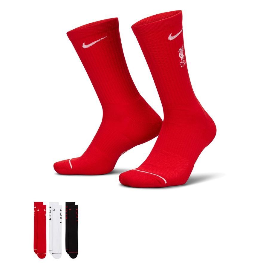 Liverpool Chaussures Chaussettes Everyday Pack de 3 - Rouge/Blanc/Noir