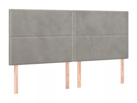 Tête de lit à LED Gris clair 160x5x118/128 cm Velours