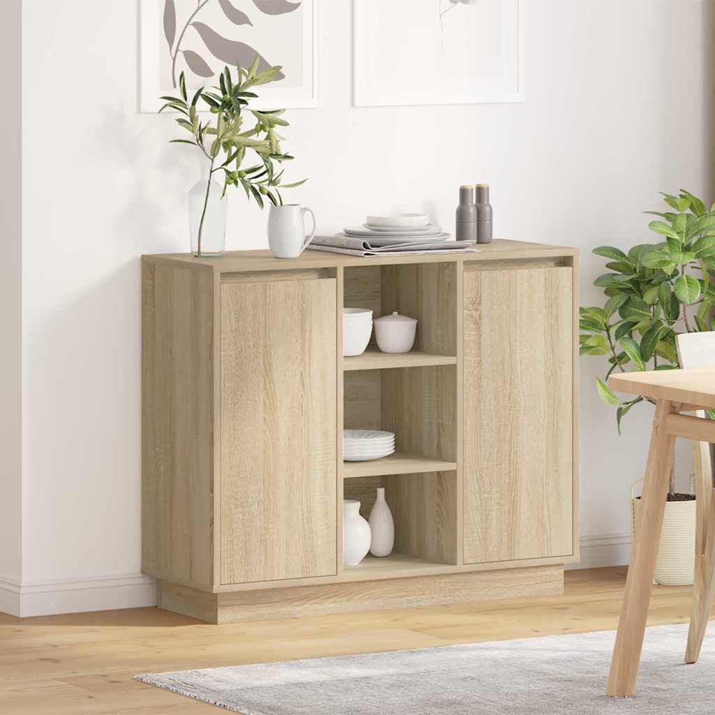vidaXL Kast Sonoma Eiken 90 x 32 x 75 cm Houtsoort