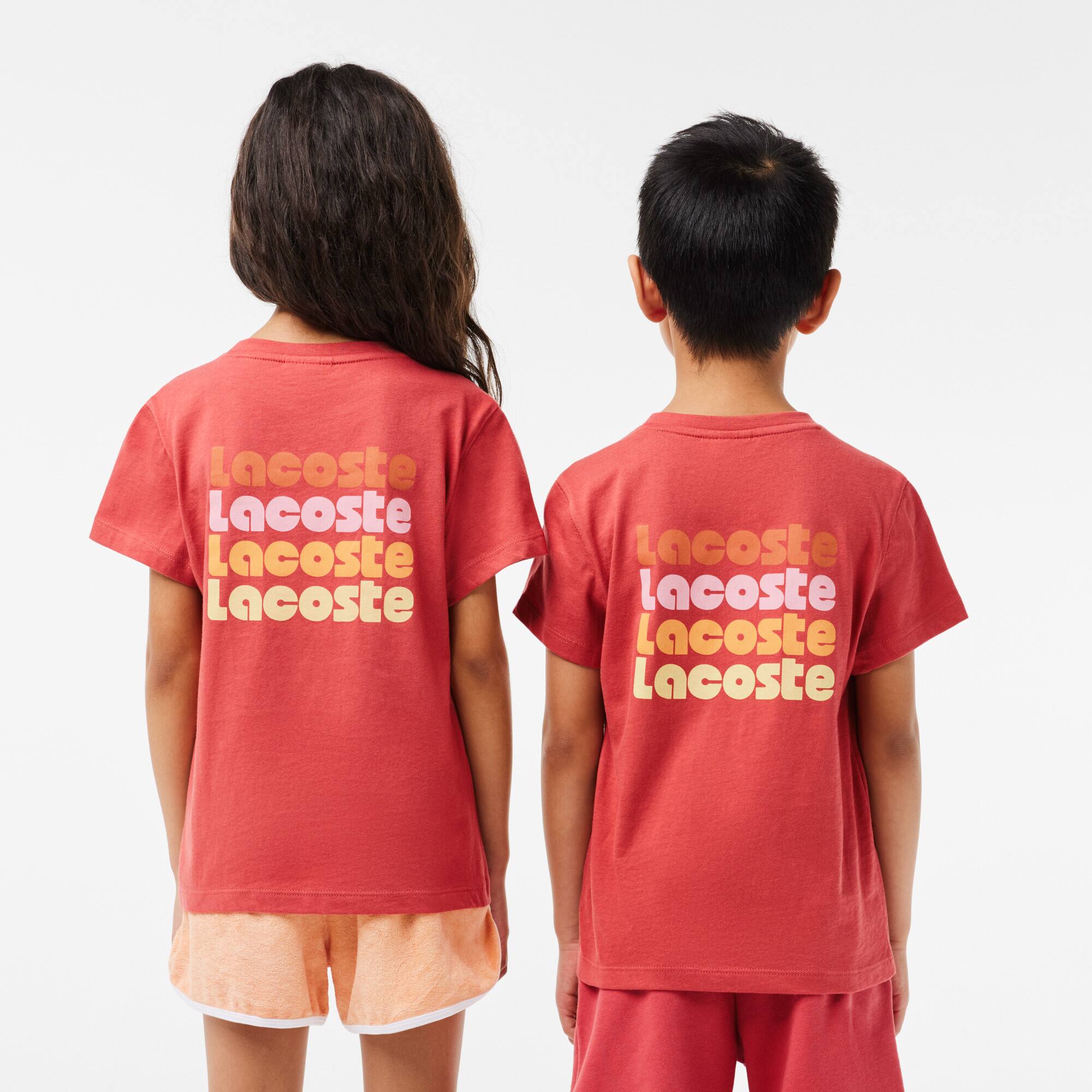 T-Shirt aus Baumwolljersey mit Aufdruck T-Shirts & Hemden - Rot - Lacoste - Kinder