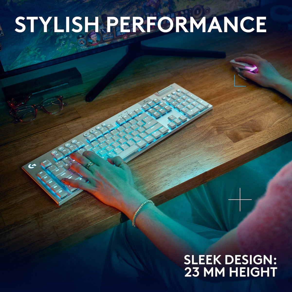 Logitech G915 X Lightspeed Wireless Tactile gamingtastatur (hvit)