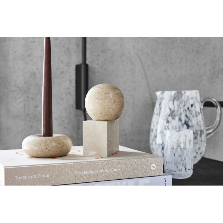 OYOY Living Design Savi Marble Bookend - Round Beige