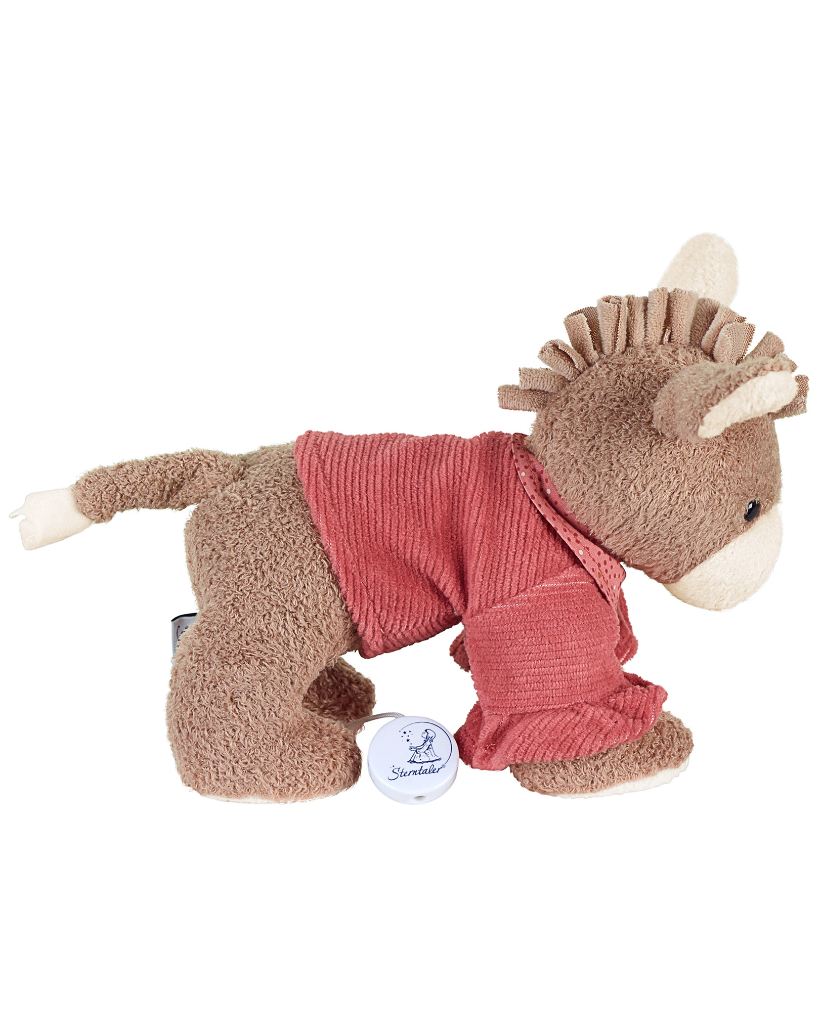 Spieluhr ESEL EMMILY (17 cm) in hellrot/hellbraun