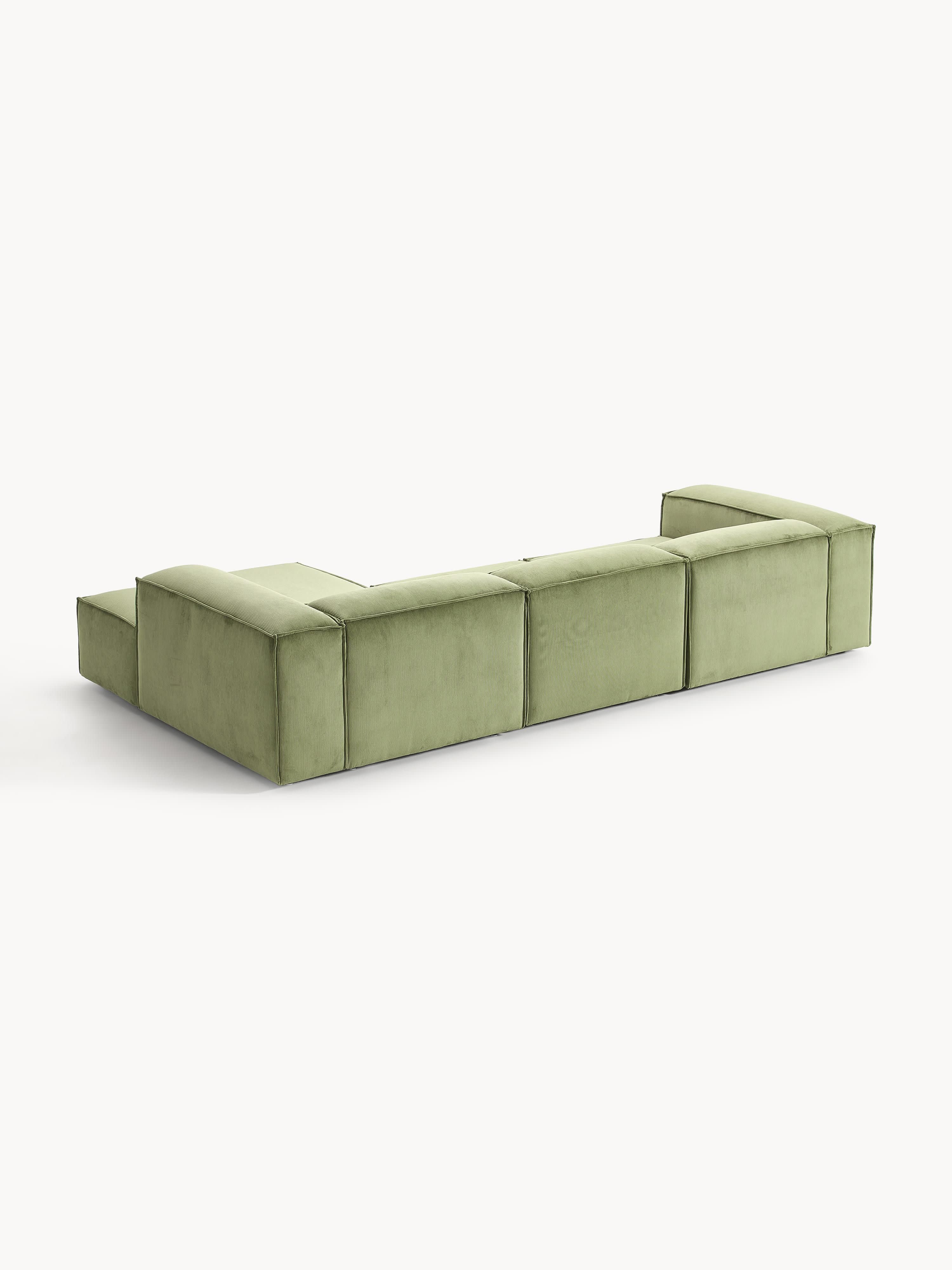 Modulaire ribfluwelen hoekbank Lennon (4-zits)