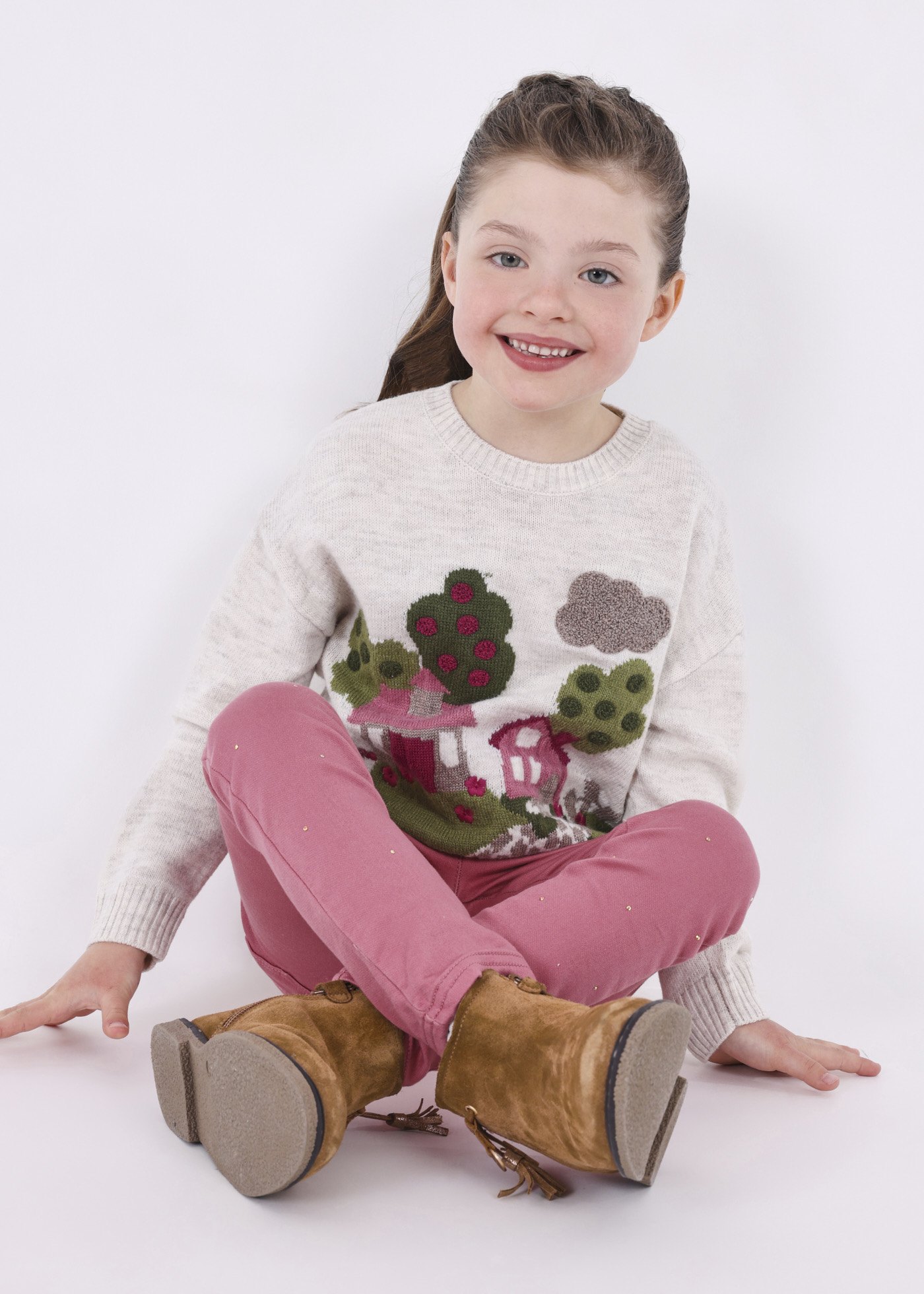 Camisa Intarsia para meninas