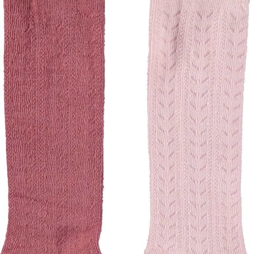 Lot de 2 paires de collants épais en pointelle pour bébé fille - Fuchsia