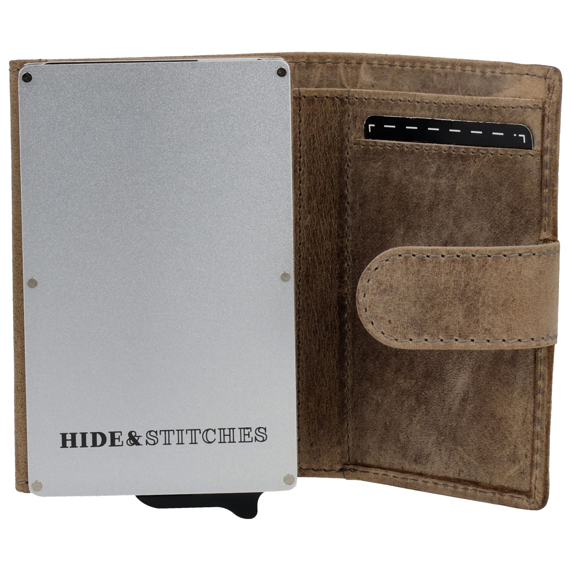 Hide & Stitches Idaho Assorti Safety Wallet Donkerzand