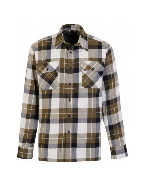 Storvik Blouse Flanel Dawson Olijfgroen&Beige - Werkkleding