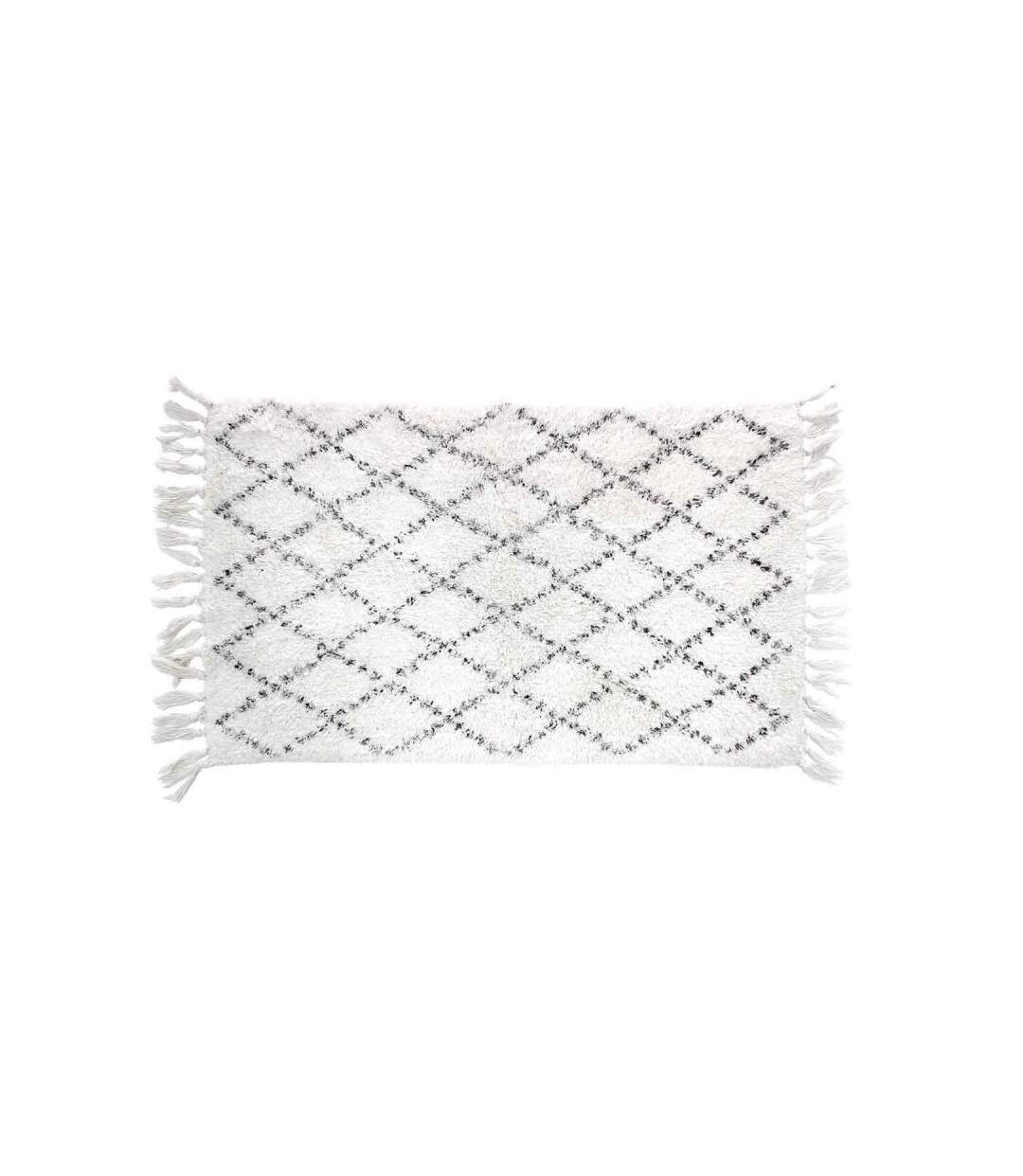 Tapis de Bain à Franges Latika 50x80cm Blanc