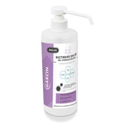 Gel hydroalcoolique Laboratoire Garcin Bactimains GHA 850 flacon de 500ml