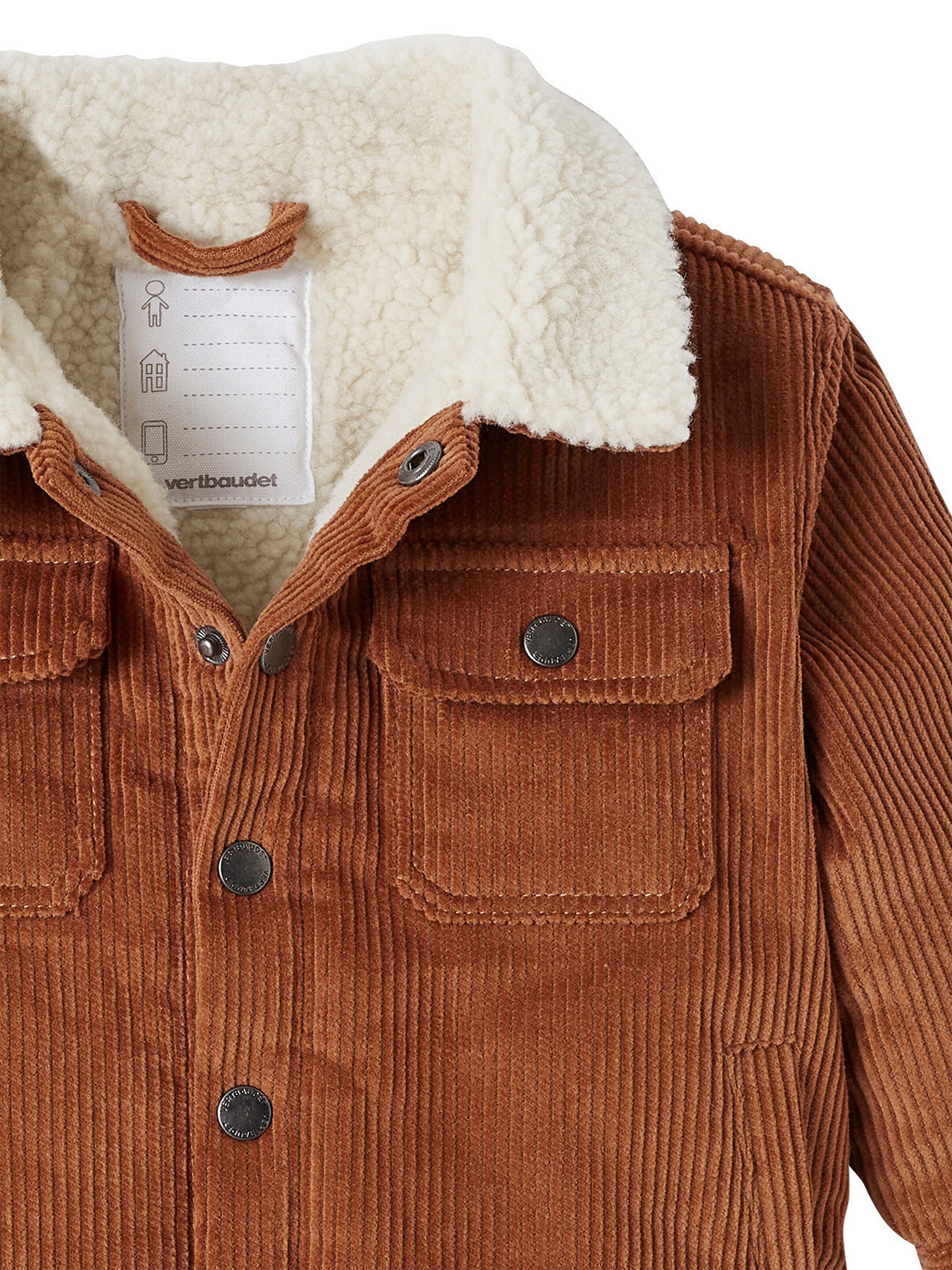 Vertbaudet Warme Baby Cordjacke mit Recycling-Polyester braun