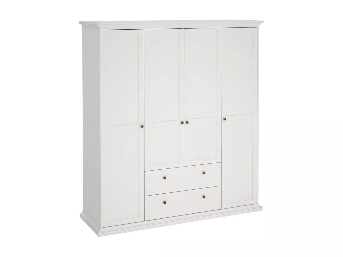 Grande Garde-robe Dsersant, Meubles de chambre, Penderie de plain-pied, Placard à vêtements, 181x61 h201 cm, Blanc