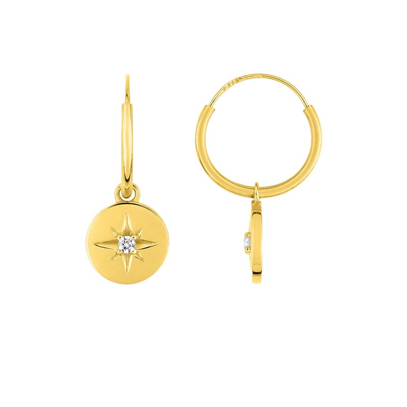 Créoles Femme - Oxyde de zirconium - Or 18 Carats