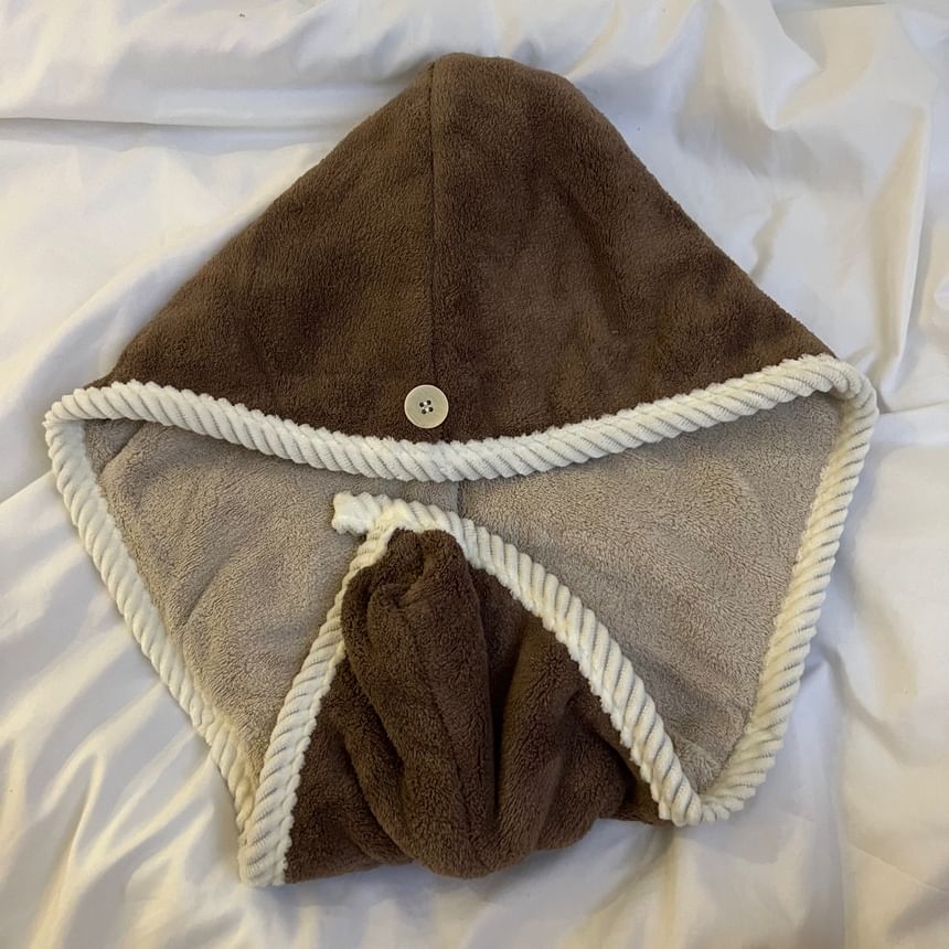 Minbrogy - Effen Coral Fleece Snel Droog Haarhanddoek