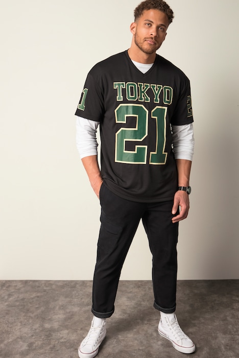 STHUGE T-Shirt, Halbarm, oversized, Football Print, bis 8 XL