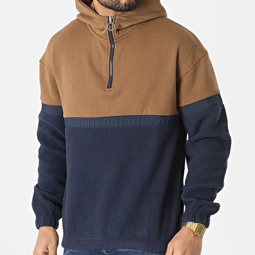 Sweat Capuche Col Zippé Polaire Vigour Quarter Marron