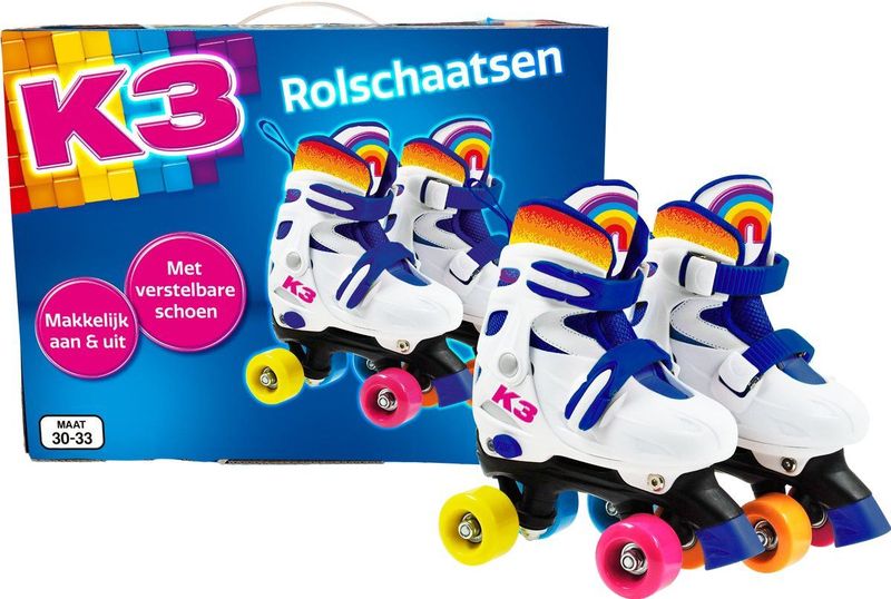 K3 - Rolschaatsen - Wit - Verstelbaar in 4 Maten - Met Stopper