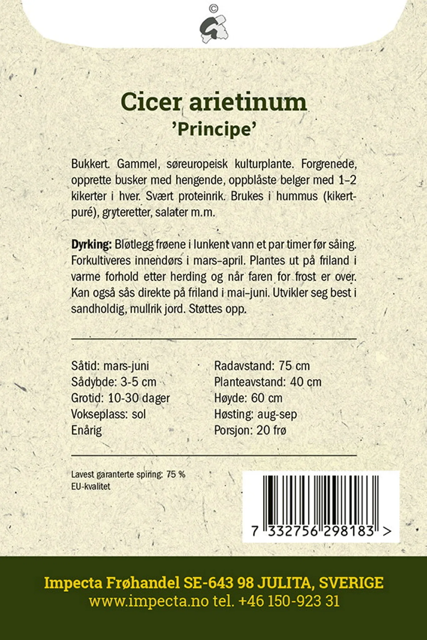 Cicer arietinum 'Principe' Kikert 'Principe'