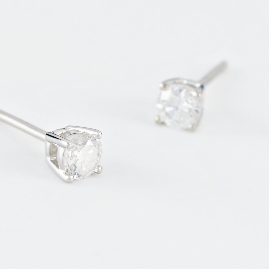 Boucles D'oreilles Puces Aphrodite Or Blanc Diamant
