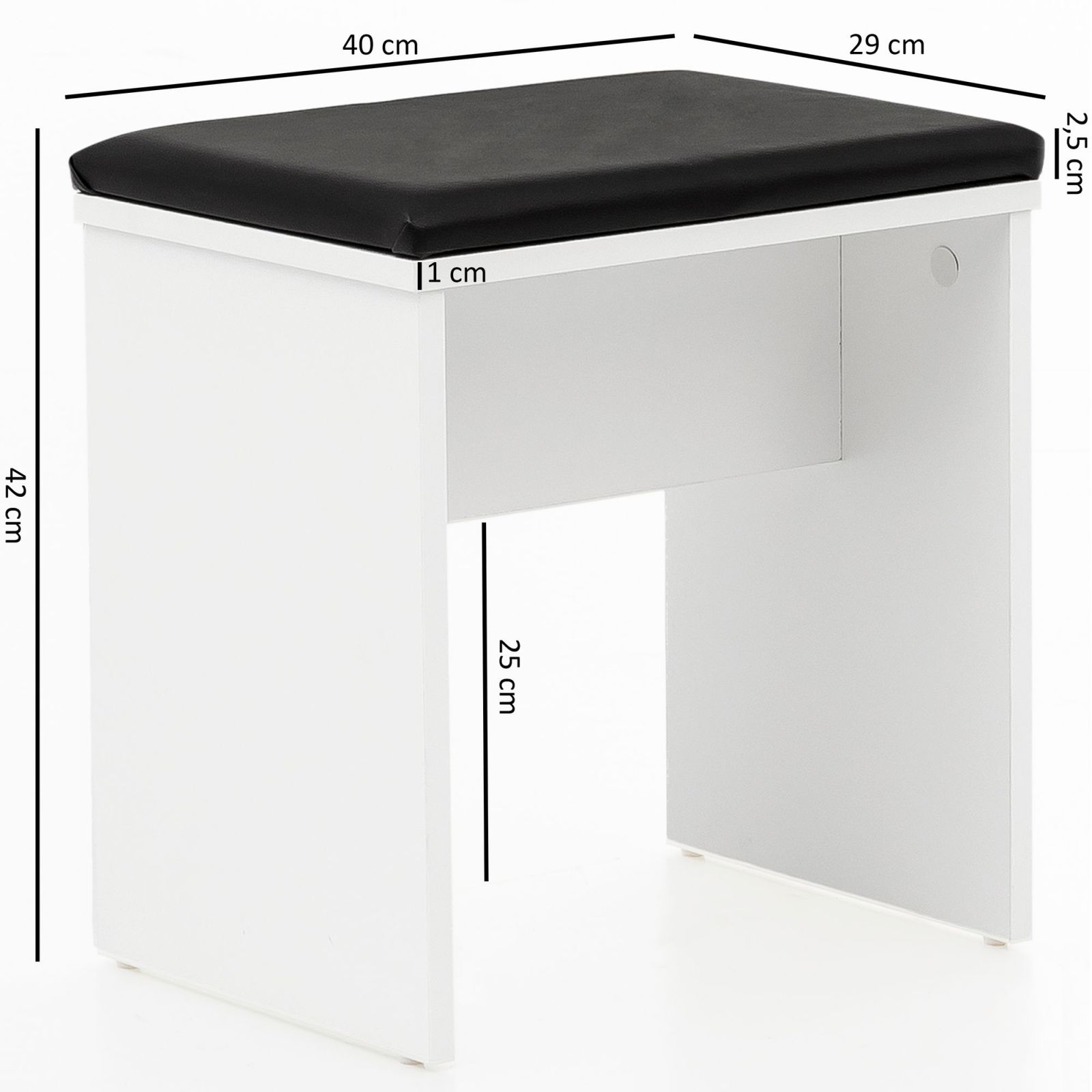 Schminktisch - weiß - mit Hocker und Spiegel - 81 cm breit
