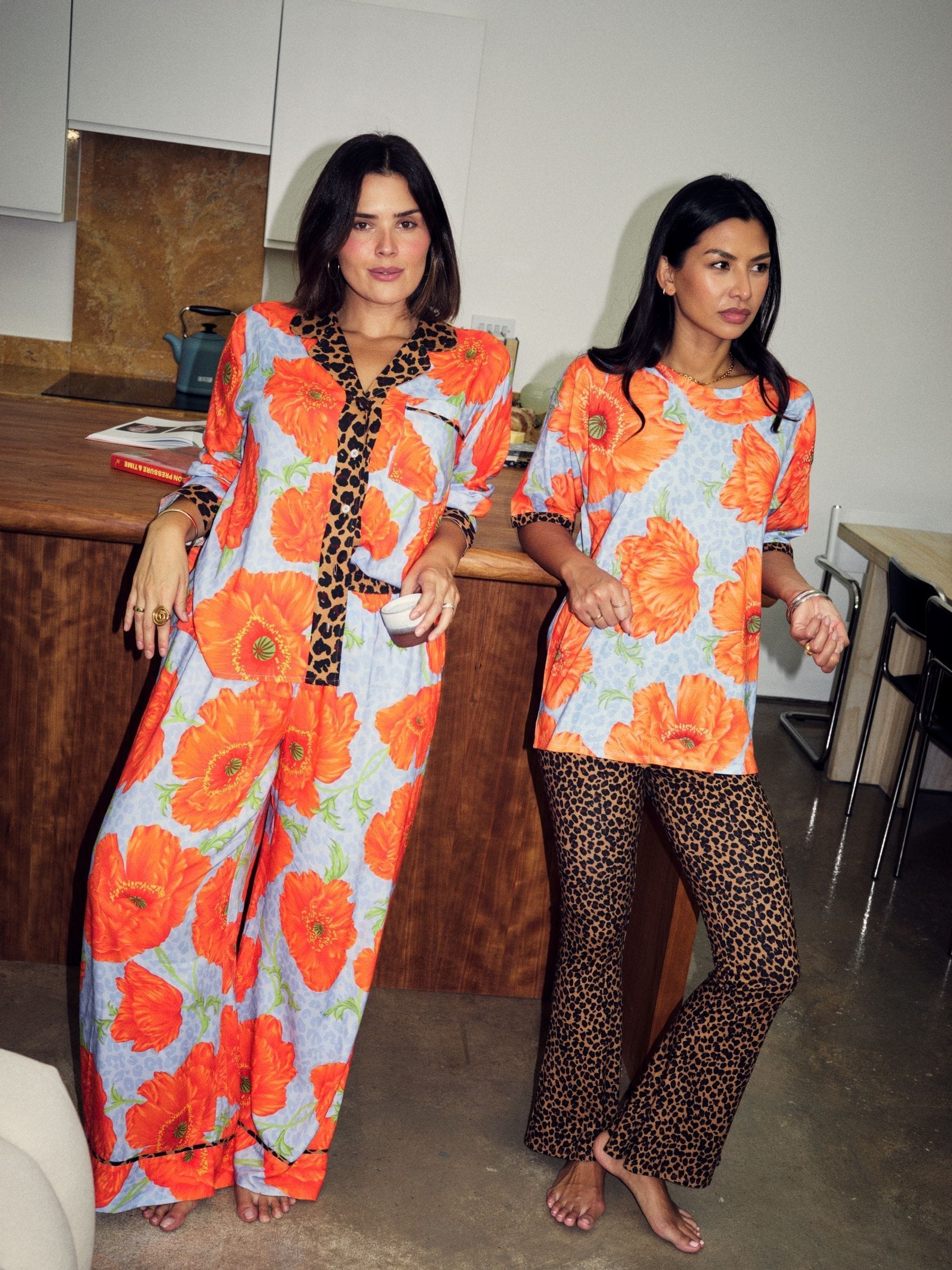 Never Fully Dressed Poppy Leopard Print Flare Leggings Pyjamas Set