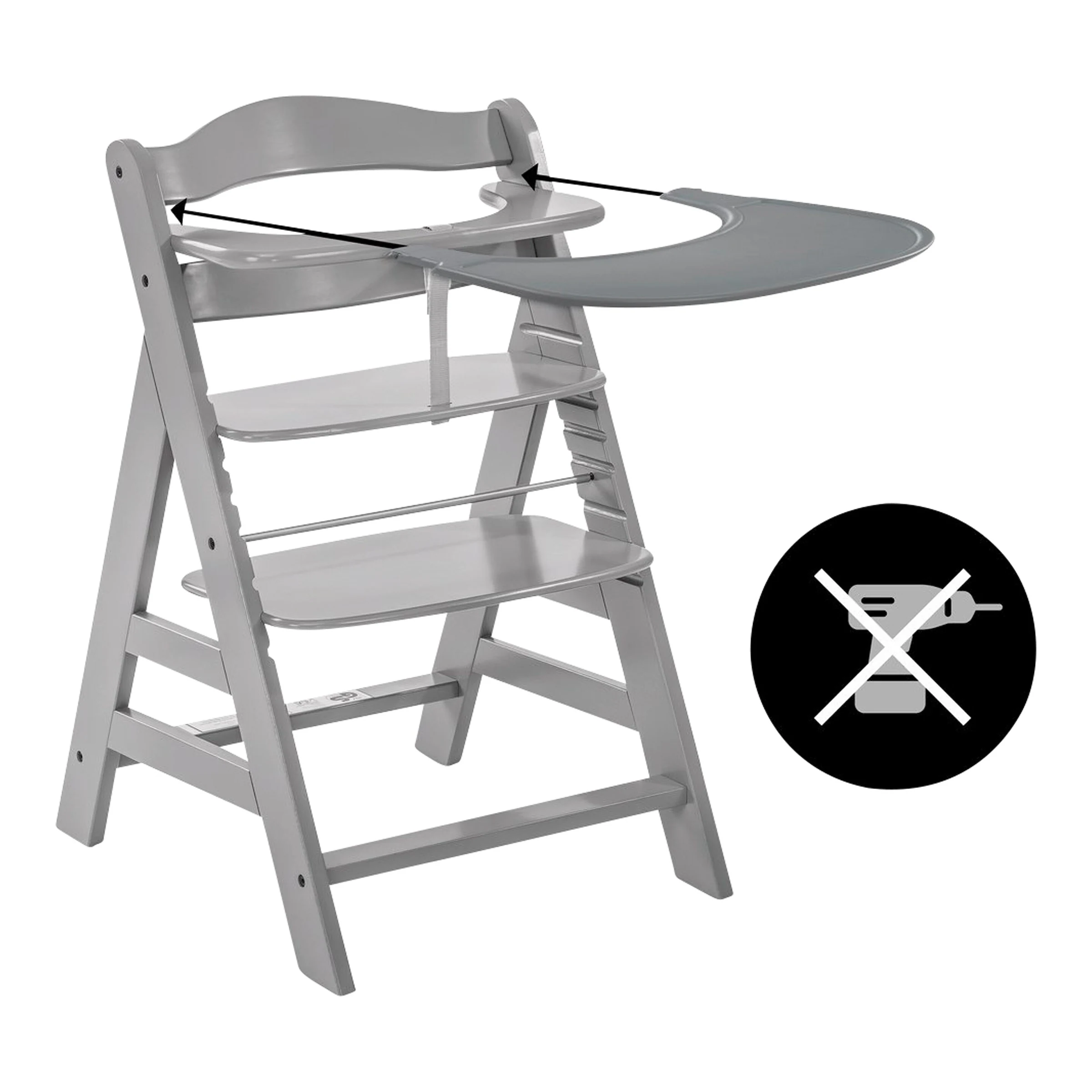 Hauck Hochstuhltisch Alpha Click Tray grey