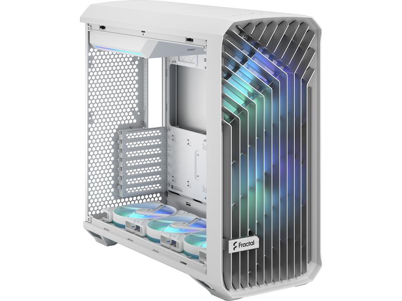 Fractal Design PC-Gehäuse Torrent RGB TG Weiss Eleganter, kompakter Big-Tower mit Sichtfenster und RGB-Beleuchtung